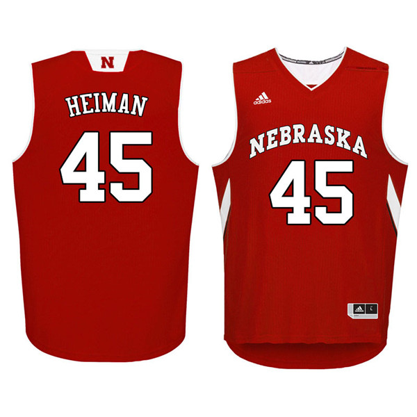 Men Nebraska Cornhuskers #45 Brady Heiman College Basketball Jerseys Sale-Red - Click Image to Close